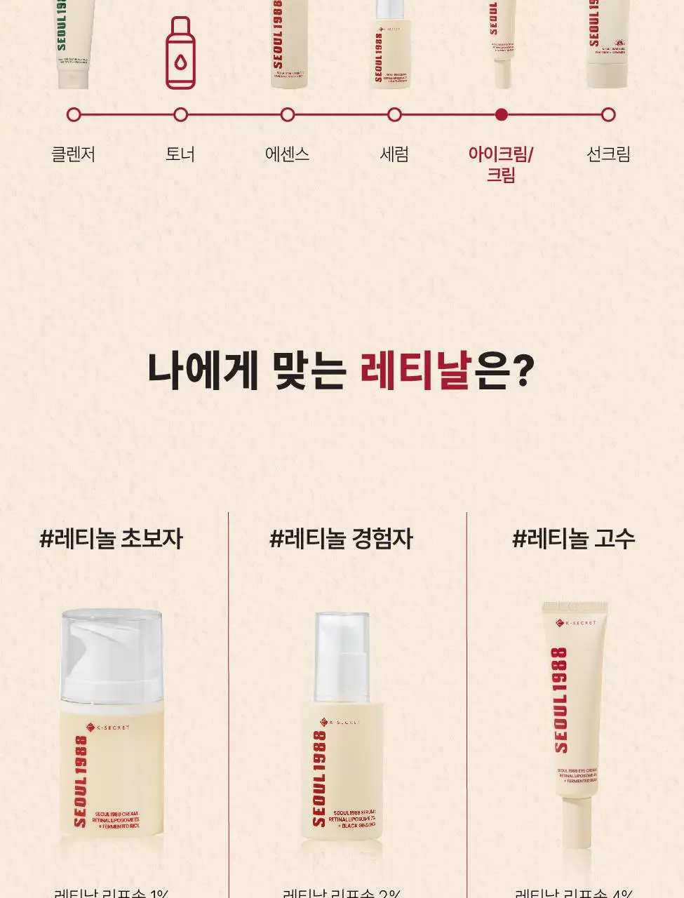 [레티날/주름탄력] 케이시크릿 서울 1988 레틴알 발효콩 아이크림 30ml 상세페이지 11